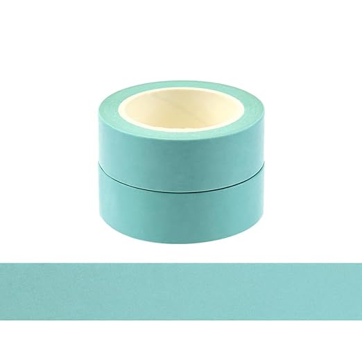 NatSumeBasics Pastel Washi Tape Solid Mint Green Washi Tapes 2 Pcs 32 Ft. Decorative Masking Tape Self-Adhesive Craft Tapes for Packaging Decor Scrapbooks DIY Gift (Mint Green)