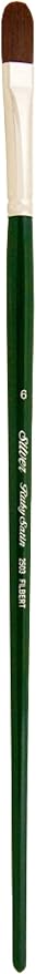 Silver Brush Limited 25036 Ruby Satin Filbert Brush for Fluid and Flow Acrylics, Size 6, Long Handle