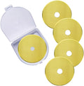 Rotary Cutter Blades, 60mm Replacement Blades 5-Pack, Fits Fiskars,OLFA,Martelli,Dremel,Truecut,DAFA,Fabric Cutting Blades Refill for Quilting Scrapbooking Sewing Arts &Crafts, SKS-7,(Titanium Coated)