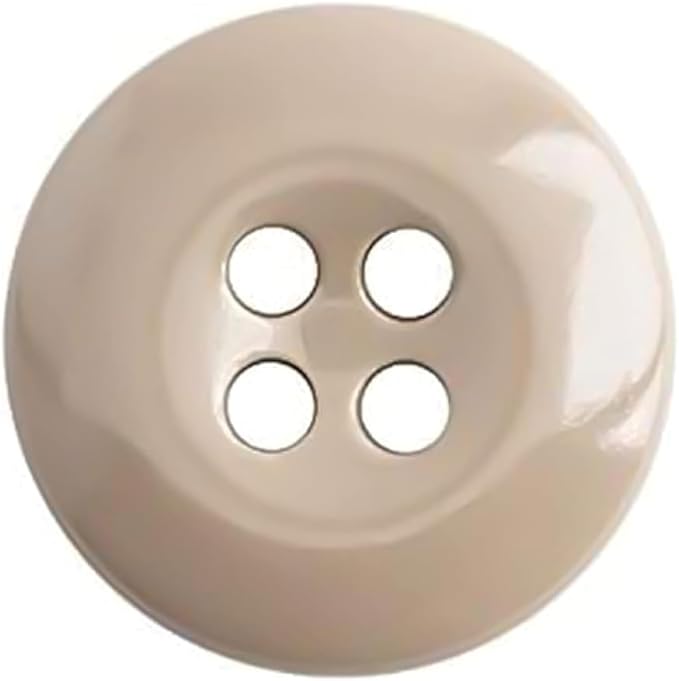 100 Pcs Khaki Pant Buttons 0.7 inch Industrial Buttons for Sewing 27L 4 Hole Sewing Round Plastic Replacement Bulk Ideal for Pant Uniform Pants Jeans Jacket Skirt Shorts Craft DIY Art Decorative