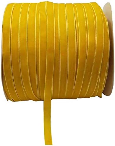 10 Yards Velvet Ribbon Spool (Yellow, 3/8")