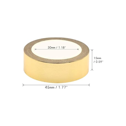 NatSumeBasics Gold Foil Washi Tape Thin Metallic 2pcs 0.6" x 32ft. Masking Tapes Decorative Golden Tape for Crafts Gift Wrapping Decoration DIY (Gold)