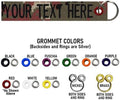 Custom Double Sided Grommeted Crate/Luggage Tags, Over 50 Fabrics, Made of Name Tape Material