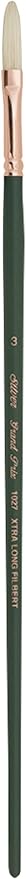 Silver Brush Limited 10273 Grand Prix Filbert Brush for Oil Paintings, Size 3, Xtra Long Handle