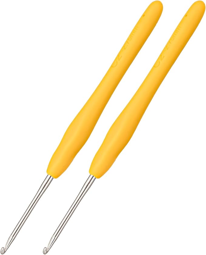 2Pcs 2.75mm Crochet Hooks, Ergonomic Crochet Hook for Arthritis and Beginners, Extra Long, Smooth, Comfortable (Size C / 2.75mm)