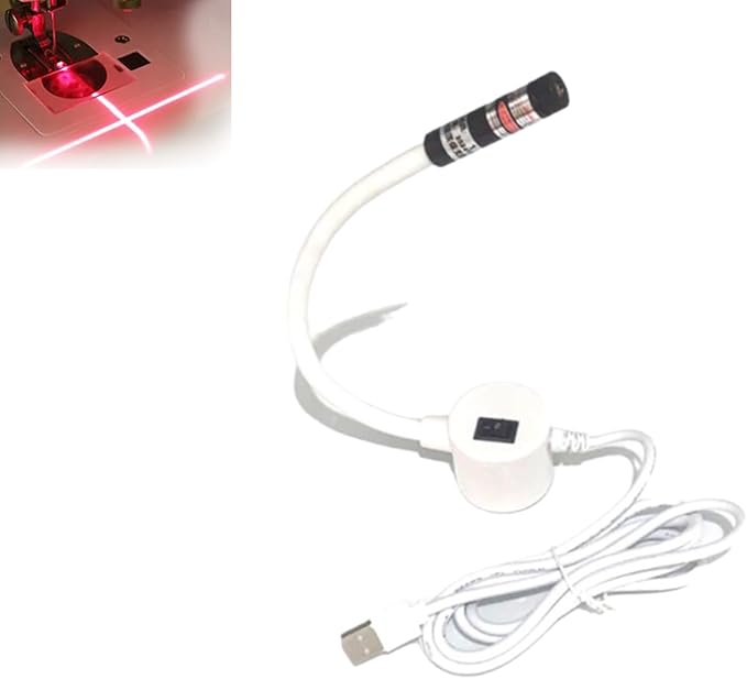 Magnetic Positioning Quilting Light for Sewing Machine, Magnetic Sewing Machine Light, Adjustable Magnetic Attachment, Sewing Light Guide for Straight Stitching, for Sewing (Crosshair, USB model)
