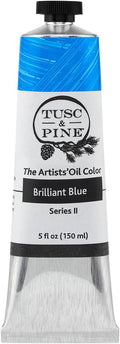 Tusc & Pine Artist Oil Paint - Brilliant Blue, 150 ml, Non-Yellowing, Rich & Creamy Consistency, Maximum Pigment Load, Small Batch Milled Oil Paints Made in the USA for Professional Artists