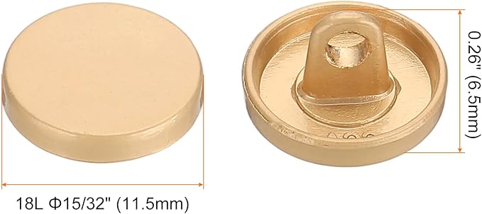 HARFINGTON 50pcs 18L Metal Round Flat Sewing Buttons 11.5mm Alloy Shank Craft Replacement Button for Men Women Suit Woolen Coat Shirt Trousers Sewing Crafts, Matt Gold