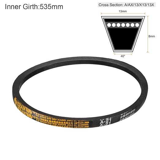 uxcell A21 Drive V-Belts 21" Inner Length 13mm Width 8mm Thick JIS Standard A-Section Rubber Drive Transmission Belt