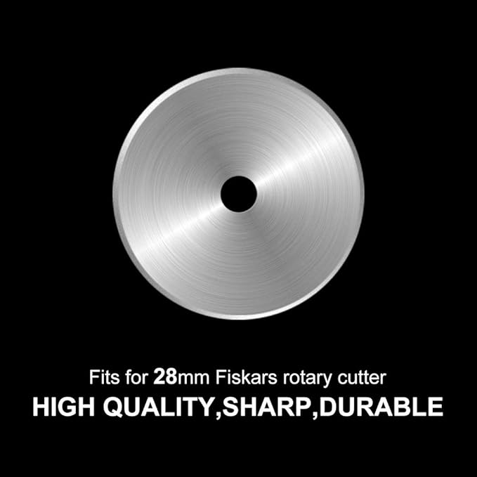 Rotary Cutter Blades 28mm by KISSWILL - Fits Fiskars 28mm Rotary Cutter Replacement, Sharp and Durable (28MM)
