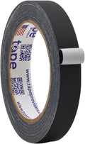 WOD GTC12 Gaffer Tape, Black Low Gloss Finish Film, 3/4 inch x 60 ft. Residue Free, Non Reflective Cloth Fabric, Secure Cords, Water Resistant, Photography, Filming Backdrop, Production
