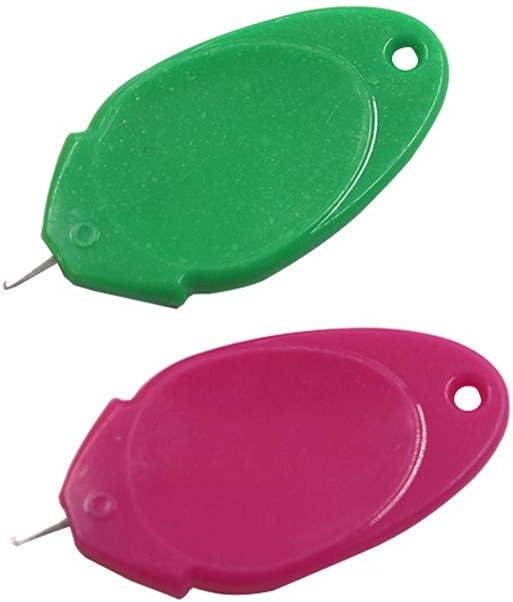 Automatic Needle Threader, with 2 Pcs Plastic Needle Threader Easy Needle Threader Tool Sewing Accessories