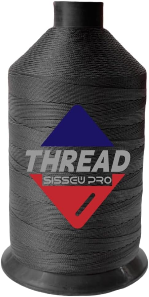 Sissewpro 16oz 207 Bonded Nylon Thread for Sewing Machine Leather Stitching Repair, T210 Thick Nylon Black Sewing Thread for Upholstery Heavy Duty, Saddles,Furniture, Awnings, #207 Tex210 2000yds