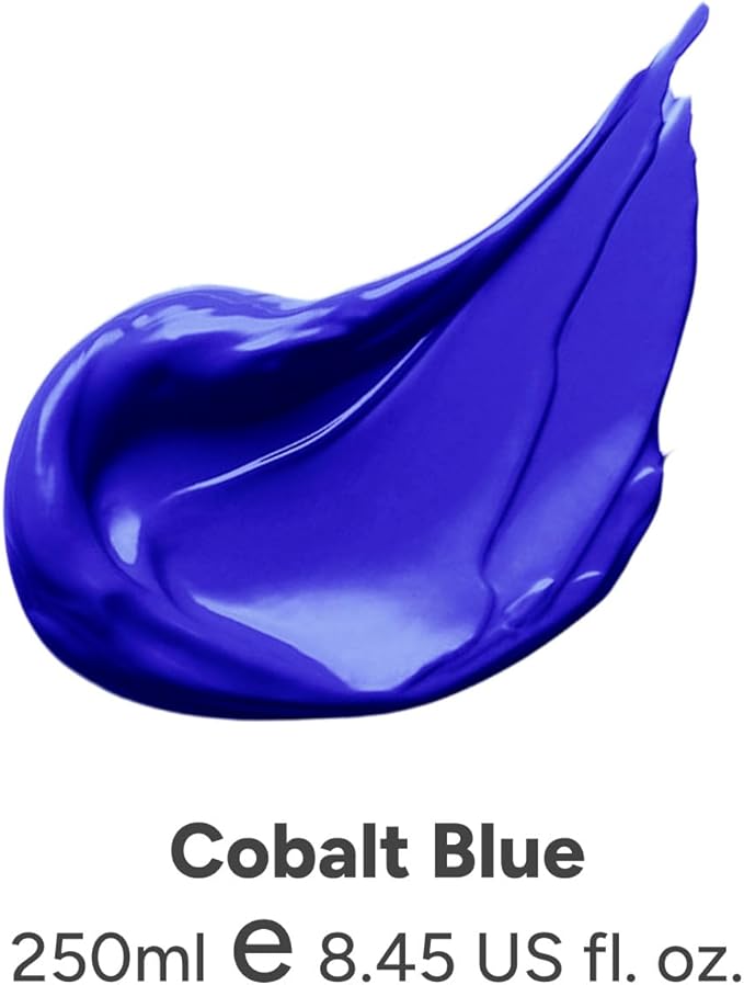 JusArt Acrylic Paint Blue Tubes 250ml (8.45 oz), Non Toxic Craft Paint,No Fading Rich Pigment for Canvas Painting, Wood, Fabric, Clay, Stone, Ceramics Art Supplies for Artists, Adults
