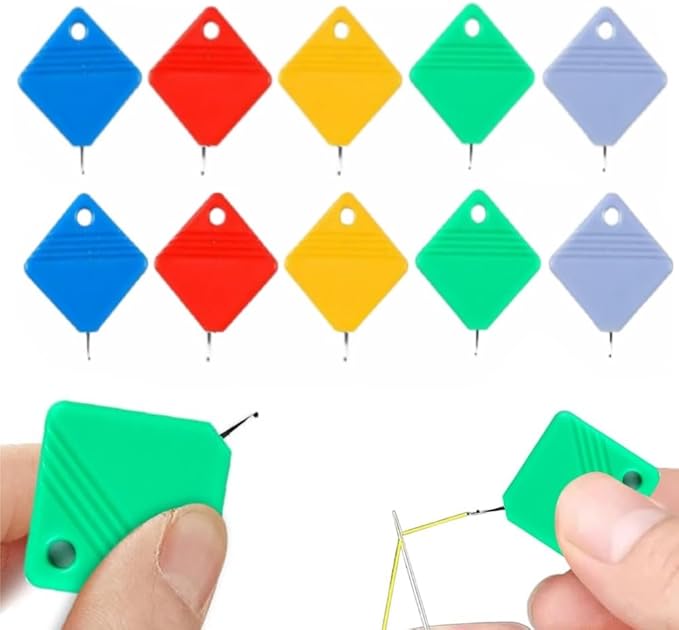 Automatic Needle Threaders for Hand Sewing, 2025 Upgrade Embroidery Floss, Sewing Machine Needle Threader, Sewing Supplies Tool, Fits All Needle Sizes (10, Color)