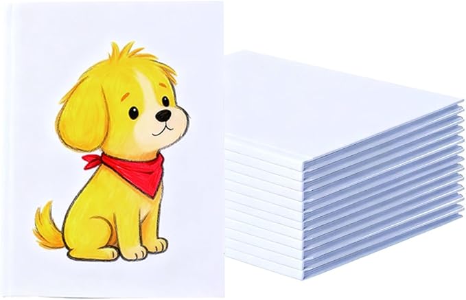 12PCS 6x8 Inch White Blank Books for Kids to Write Stories, Hardcover Sketchbooks for Students Empty Blank Comic Book DIY Make Your Own Book Blank inside 48 Pages