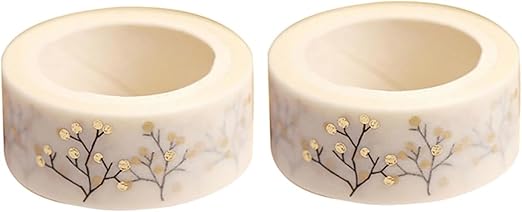 2Pcs Washi Tape Set, Washi Masking Decorative Tapes, Decorative Craft Tape Collection, Decorative Writable Craft Tape, Masking Tape for Party Supplies, Scrapbooking Supplies Golden Craft Supplies