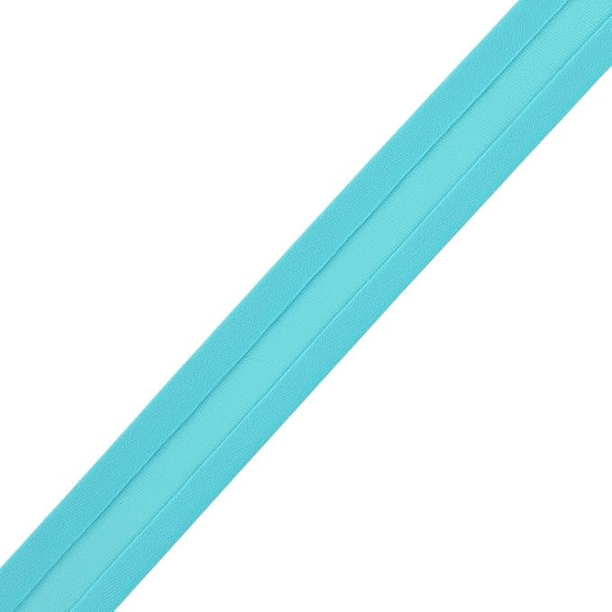 Mandala Crafts 55 Yards 1/4 Inch Aquamarine Double Fold Bias Tape for Sewing - Bias Binding Tape for Quilting Binding, Hemming, Seam, and Fabric Piping