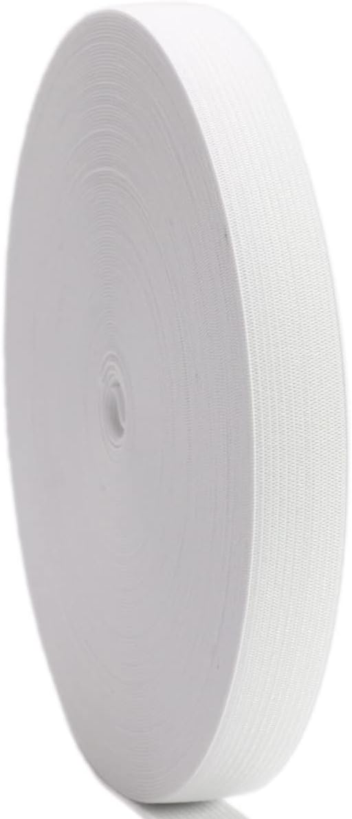 White Knit Elastic Band for Sewing 3/4 inch 40 Yards -20mm Flat Heavy Stretchy Elastic Straps Elastic Band Spool for DIY Craft-Bedspread-Clothing-Pants Waistband-Wigs-Skirts- DIY Projects