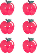 Cute Red Apple Buttons for Crafts,Acetate Button for Clothes,Cute Buttons for Sewing,Button Bulk,Pack of 6