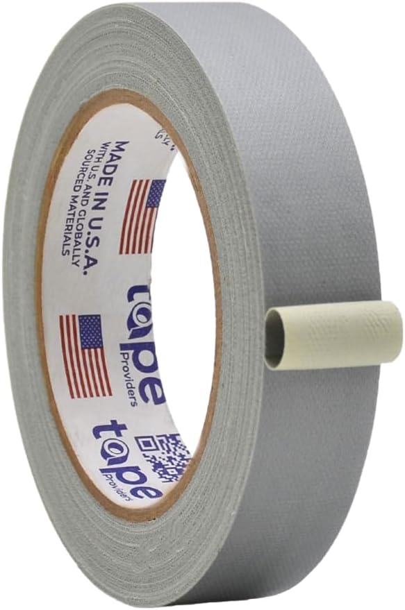 WOD GTC12 Gaffer Tape, Gray Low Gloss Finish Film, 1 inch x 60 ft. Residue Free, Non Reflective Cloth Fabric, Secure Cords, Water Resistant, Photography, Filming Backdrop, Production