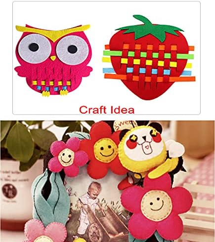 YYCRAFT Soft Felt Sheets 6 X 6 Inch Felt Fabric Squares Patchwork Sewing DIY Craft 1.6mm Thick - 40 Pcs,Hot Pink