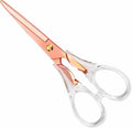 Gold Scissors, Stainless Steel Blade with Acrylic Handle, All Purpose Scissor for Office, School, Home, Fabric Shears, Tijeras (6.3" Rosegold)