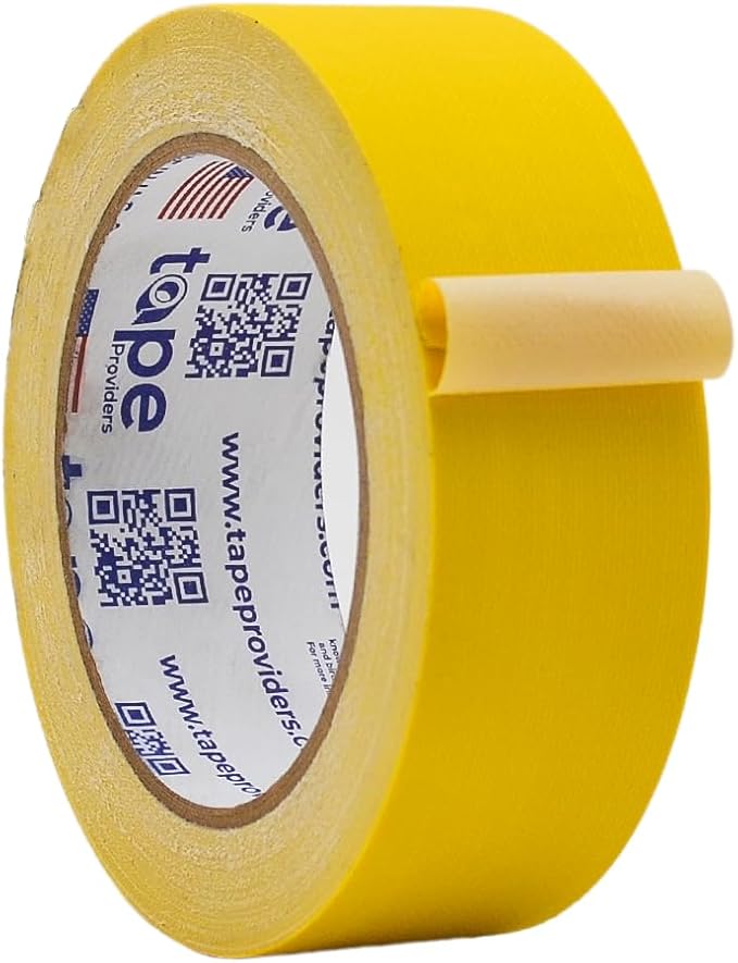 WOD GTC12 Gaffer Tape, Yellow Low Gloss Finish Film, 1.5 inch x 60 ft. Residue Free, Non Reflective Cloth Fabric, Secure Cords, Water Resistant, Photography, Filming Backdrop, Production