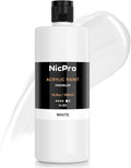 Nicpro White Large Acrylic Paint (16.9 oz, 500 ml), Rich Pigments, Non Toxic Craft Paint for Multi Surface, Canvas, Wood, Leather, Ceramic, Fabric, Stone - Art Painting Supplies for Beginners, Artists & Adults