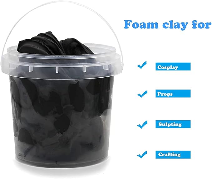 Air Dry Modeling Clay 10.5 oz Ultra Light Magic Clay Soft No Crack Molding Dough Primary Colors for Adults Kids Art Craft Kit Black