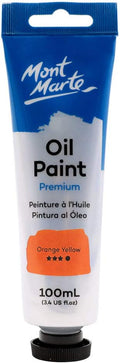 Mont Marte Oil Paint Premium, 3.4 US fl.oz (100ml) Tube, Orange Yellow, Heavy Body Paint, Artist Quality, Good Coverage, Excellent Tinting Strength, Ideal for Painting Canvas