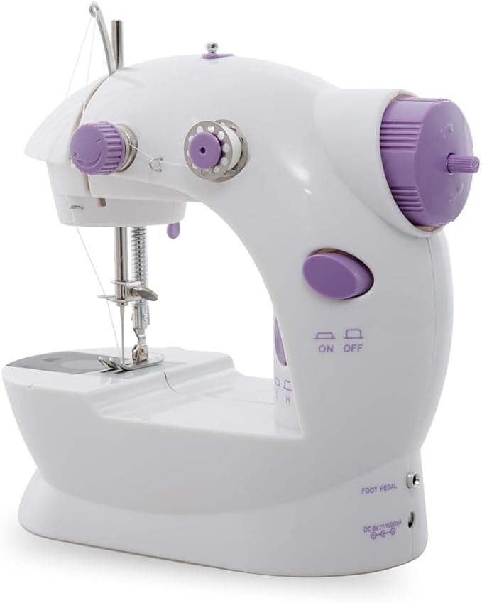 Mini Portable Sewing Machine for Beginners Adult Electric Crafting Speed Crafting Mending Machine Electric Overlock Sewing Machines for Sewing of Silks, Denim, Wool, Leather