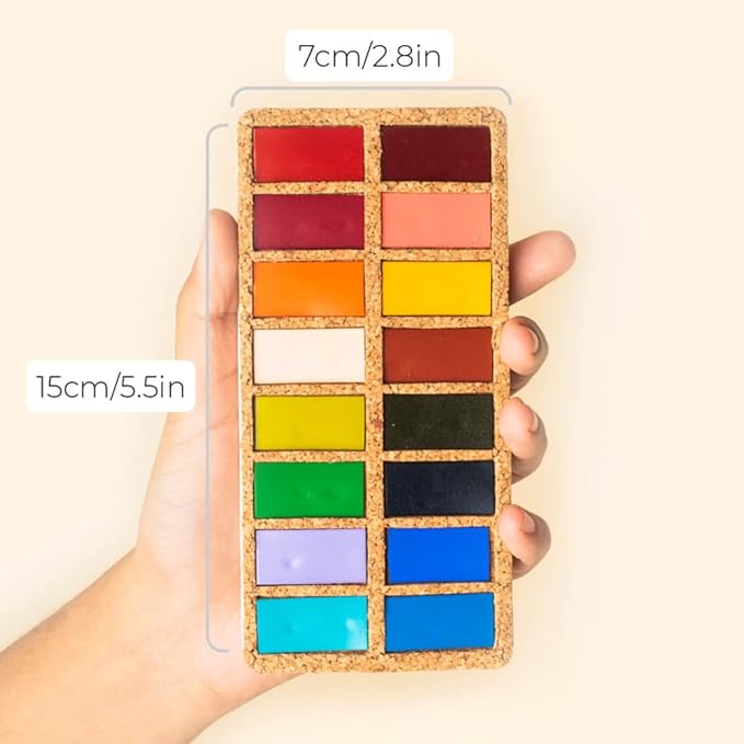 Viviva Colors Travel Watercolor Paint Set - Spring 16 Watercolor Paints for Adults, Beginners, Artists, Hobbyists - Lightfast, Vibrant, Handmade & Portable Watercolor Kit with Mixing Palette