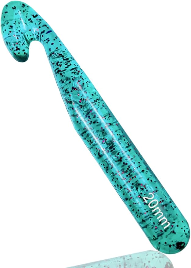 Weabetfu 20mm Large Crochet Hook,Huge Crochet Hooks for Chunky Yarn,Ergonomic Knitting Giant Crochet Needles,Big Crochet Hooks for Knitting Yarn Carpet Scarf Wool Roving, Green