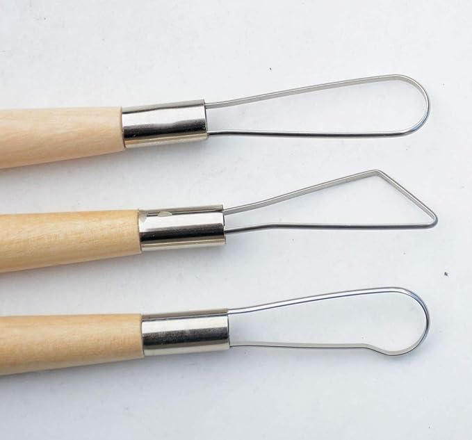 YYaaloa 6pcs Set Wood Crafts Clay Modeling Tool Pottery Carving Tools for Shaping and Sculpting for Ceramics Clay Pottery (Wood -6pcs)