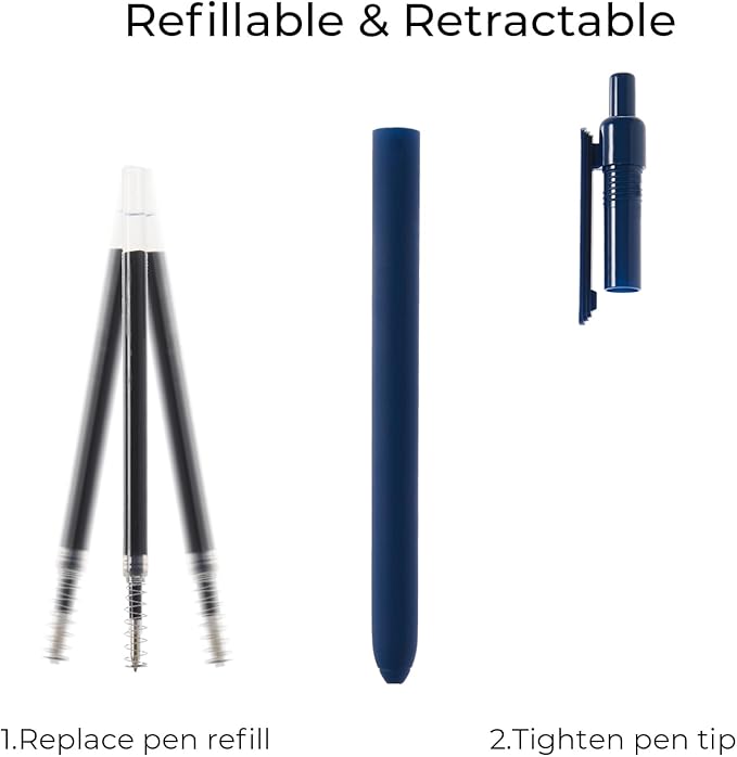 Y YOMA 4 Pcs Fine Point 0.5mm Gel Pen Black Ink Retractable Ballpoint Pen Smooth Writing Quick Dry Gel Pens Cute Aesthetic Pen Pastel Refillable Pen for School Home Office Supplies, Lake Blue