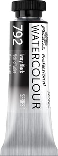 PHOENIX Professional Watercolor Paint Single Tube - 0.47 Fl Oz / 14ml - Ivory Black