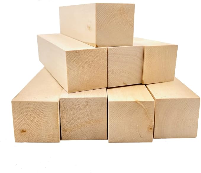 Thiecoc 8 Pcs Basswood Carving Blocks 6x1.4x1.4 Inch Basswood for Wood Carving Wood Craft Wood Blocks for Whittling Wood