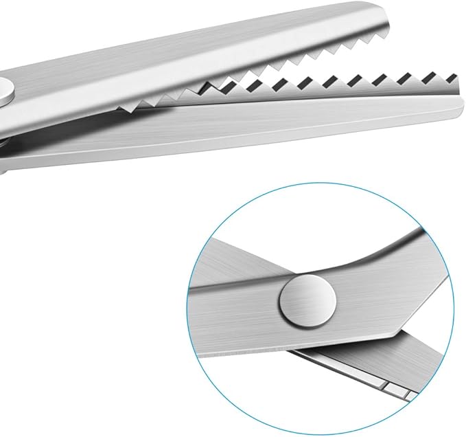 Pinking Shears Serrated,Comfort Grips Handled, Professional Dressmaking Sewing Craft Zig Zag Cut Scissors, Suitable for Many Kinds of Fabrics and Paper, 9 Inch