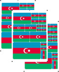 vmcoatdu Azerbaijan Azerbaidzhan Flag Laser Printing Sticker 3 Pcs Decal in Multiple Sizes Stickers (Red Azerbaijan)