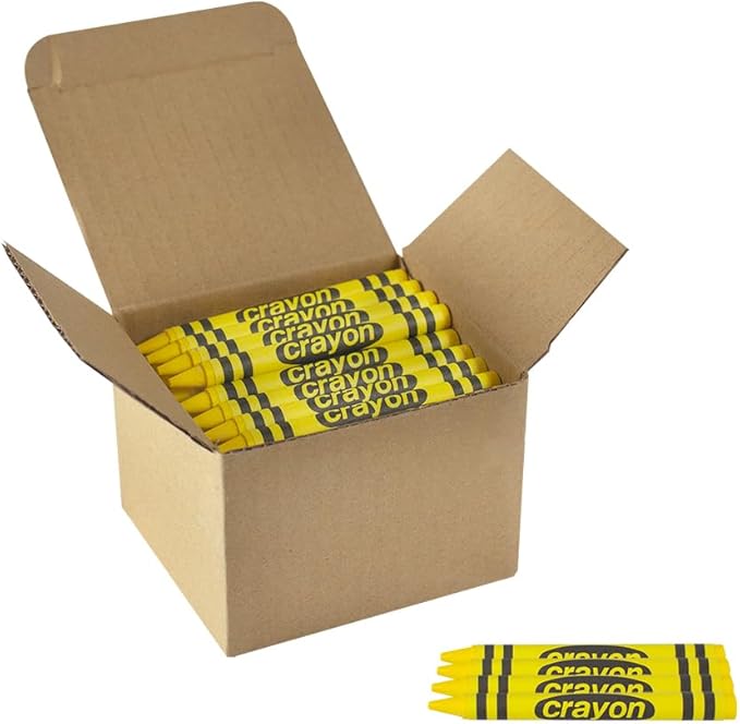 80 Count Single Color Crayons Bulk Pack - YELLOW single color crayon refill - Regular size crayons (5/16" x 3-1/2")