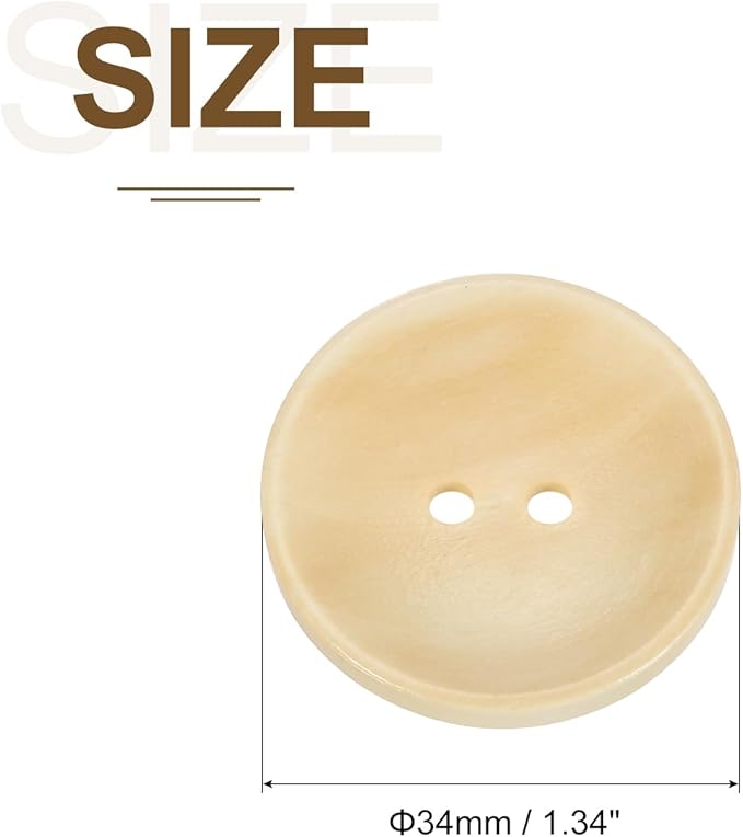 uxcell 30Pcs Wooden Buttons, 34mm(1.34 Inch) 2 Hole Round Wood Sewing Button Craft for Sewing DIY Craft Clothing, Natural Wood