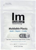 InstaMorph Reusable Moldable Plastic | Thermoplastic Beads, Meltable Polymorph Pellets | Lightweight Modeling Compound for DIY Crafts, Sculpting, Cosplay Accessories | Temporarily Repair | White, 3oz