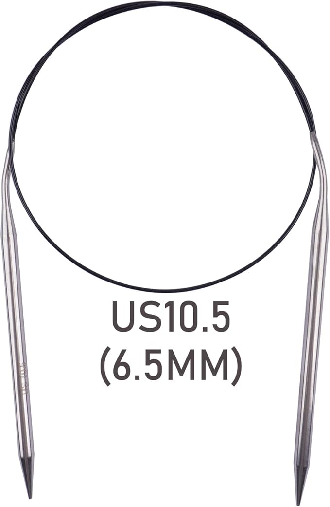 Circular Knitting Needles 32inches/80cm,Size US 10.5(6.5mm) Stainless Steel Round Knitting Needles for Handmade Knitting DIY