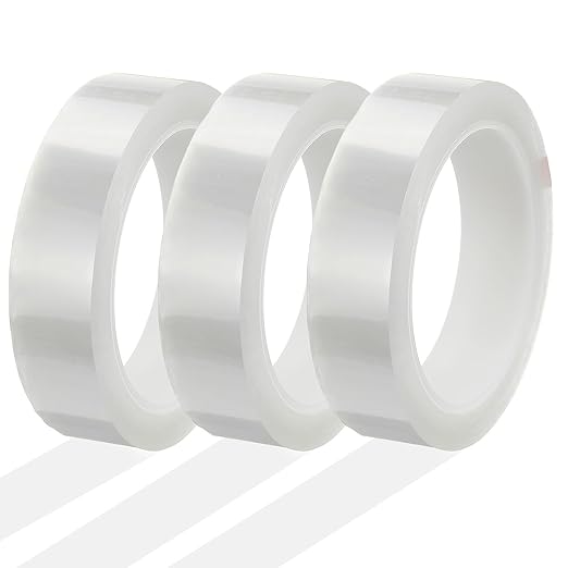 MECCANIXITY Whiteboard Tape 1" x 72 Yard Pinstripe Graphic Chart Line Grid Marking Tapes for Classroom Office Dry Erase Board Art, Clear, Pack of 3