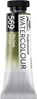 PHOENIX Professional Watercolor Paint Single Tube - 0.47 Fl Oz / 14ml - Olive Green