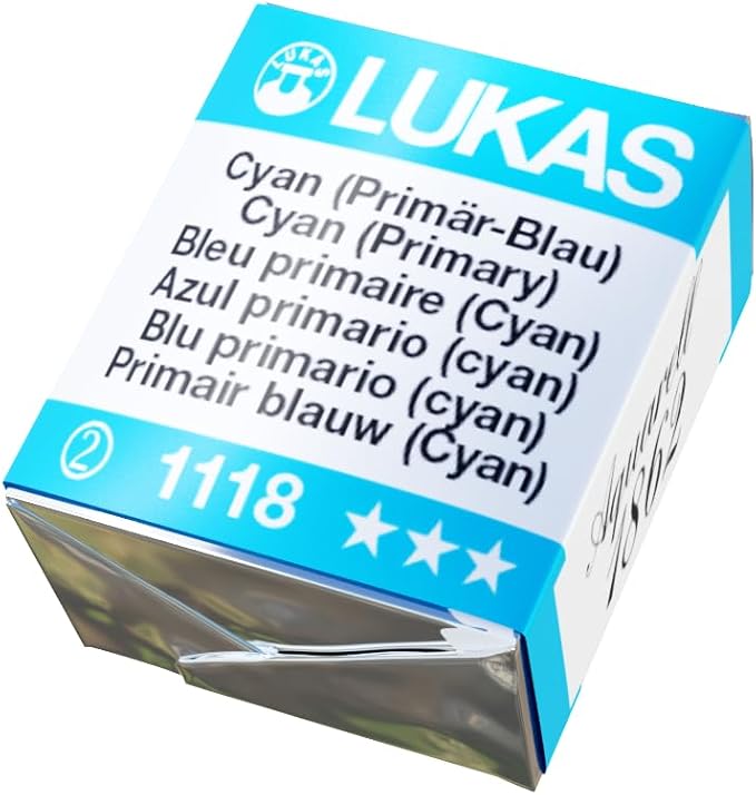 Lukas 1862 Aquarell Artists' Watercolor Pans, Blue Half Pan - Vibrant Professional Grade Watercolor Paint - Easy-to-Wet, Intense Color, Long-lasting - Ideal for Professional Watercolorists