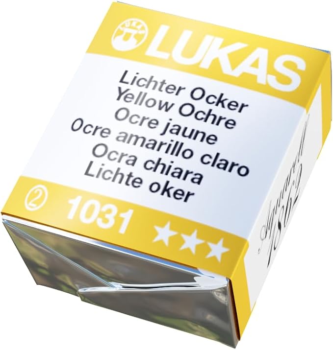 Lukas 1862 Aquarell Artists' Watercolor Pans, Yellow Ochre Light Half Pan -Vibrant Professional Grade Watercolor Paint -Easy-to-Wet, Intense Color, Long-lasting -Ideal for Professional Watercolorists