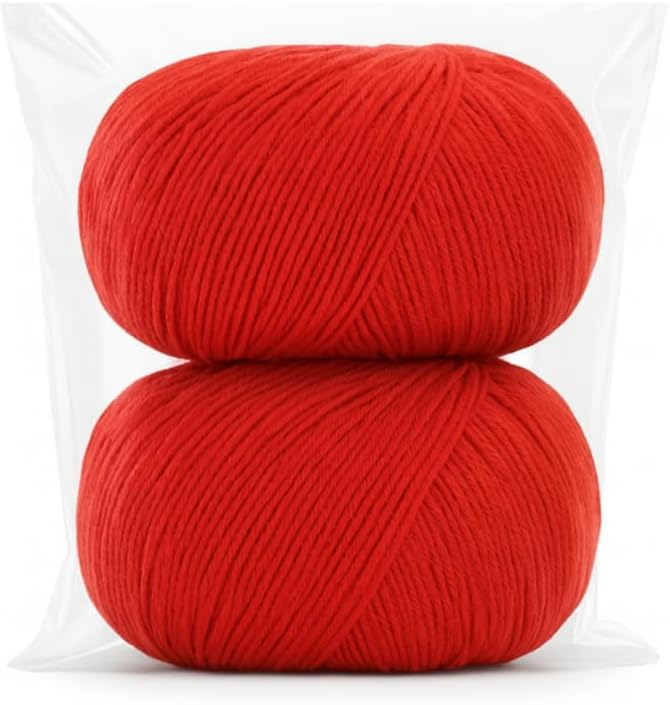 Harmony Cotton Yarn by Yarneverse – 2-Pack Soft Fine Weight (#2) 60% Cotton / 40% Acrylic (50g / 165m Each – Total 100g / 330m) (2, 443)