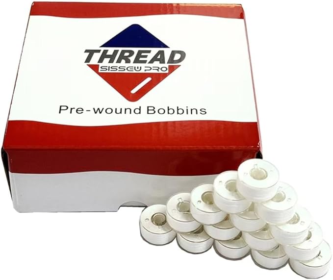 144pcs White 60S/2(90WT) Prewound Bobbin Thread, Plastic Size A SA156 Embroidery Bobbins, Cottonized Soft Feel Sewing Machine Bobbin for Brother Singer Janome Babylock Quilting Embroidery
